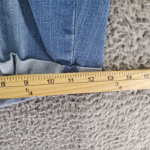 Universal Thread Shorts Womens 20W Blue High Rise Midi Stretch Denim Shorts - Picture 7 of 8